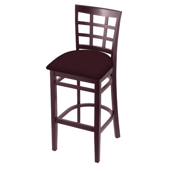 25" Counter Stool, Dark Cherry Finish, Canter Bordeaux Seat